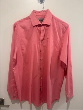 Reaction Kenneth Cole Coral Button-Up Dress Shirt
